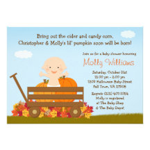 Invitation de baby shower de citrouille de chute