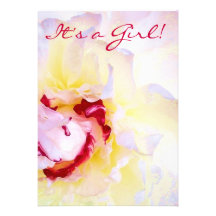 Invitation de baby shower de coeur de pivoine