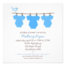 Invitation de baby shower de corde à  linge
