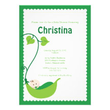 Invitation de baby shower de cosse de pois
