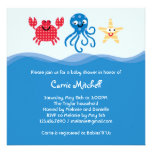 Invitation de baby shower de créatures de mer