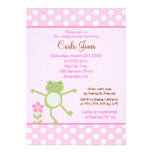 invitation de baby shower de fille de grenouille d