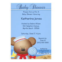 Invitation de baby shower de fille de marin