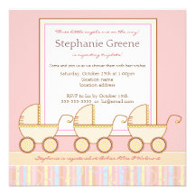 Invitation de baby shower de fille de triplet de c