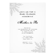 Invitation de baby shower de flocon de neige d'hiv
