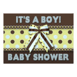 Invitation de baby shower de garçon (Brown/bleu