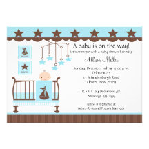 Invitation de baby shower de garçon de huche de bé