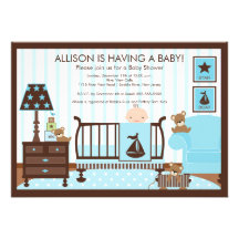 Invitation de baby shower de garçon de la pièce du