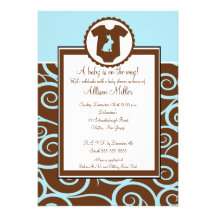 Invitation de baby shower de garçon de remous de c