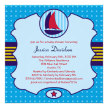 Invitation de baby shower de garçon de voilier