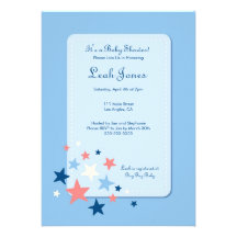 Invitation de baby shower de garçon d'étoiles bleu