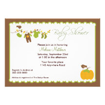 Invitation de baby shower de garçons d'automne