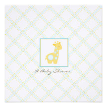 Invitation de baby shower de girafe de bébé - garç