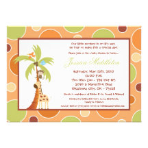 invitation de baby shower de girafe de safari de j