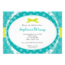 invitation de baby shower de Gree de bleu de turqu