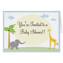 Invitation de baby shower de jungle carte