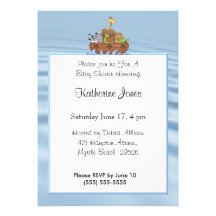 Invitation de baby shower de l'arche de Noé
