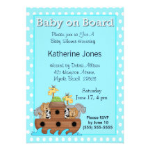 Invitation de baby shower de l'arche de Noé