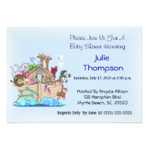 Invitation de baby shower de l'arche de Noé