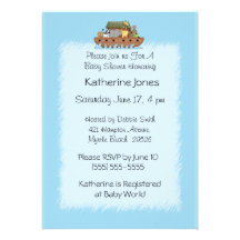 Invitation de baby shower de l'arche de Noé