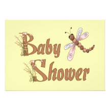 Invitation de baby shower de libellule
