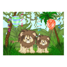 Invitation de baby shower de lion de jungle
