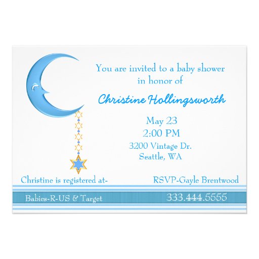Invitation de baby shower de lune