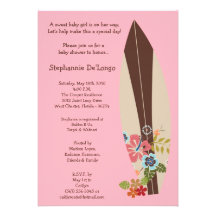 invitation de baby shower de panneaux de surf de b