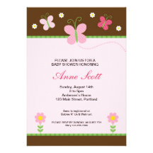Invitation de baby shower de papillon