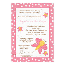 invitation de baby shower de papillon de rose du T