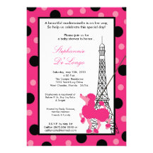 invitation de baby shower de Paris de caniche de r