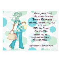 Invitation de baby shower de point de polka de pla