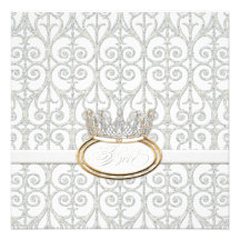 Invitation de baby shower de princesse Crown de Bé