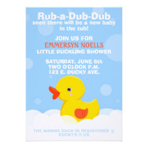 Invitation de baby shower de RUB-A-DUB-DUB/anniver