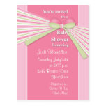 Invitation de baby shower de ruban et de rayures cartes postales