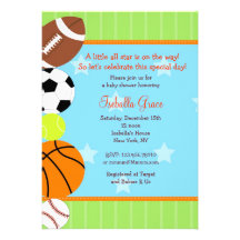 Invitation de baby shower de sport d'All Star