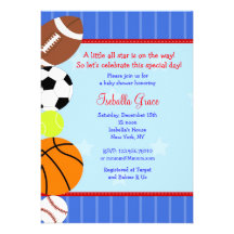 Invitation de baby shower de sport d'All Star