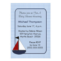 Invitation de baby shower de voilier