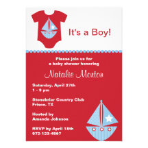 Invitation de baby shower de voilier