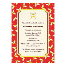 Invitation de baby shower de vol de papillon - rou