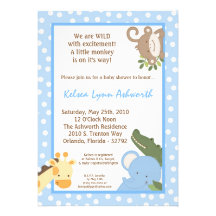 invitation de baby shower de ZooAnimal de jungle d