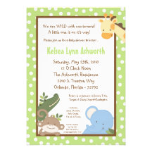 invitation de baby shower de ZooAnimal de jungle d