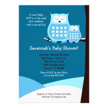 Invitation de baby shower des hiboux 5x7 de Milou 