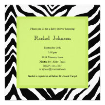 Invitation de baby shower - zèbre