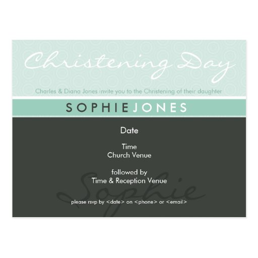 INVITATION DE BAPTÊME : : 5 simplement super Carte Postale
