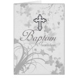Invitation de baptême avec Butterflie croisé et fa Carte De Vœux