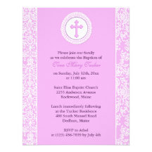 Invitation de baptême de fille