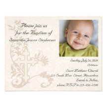 Invitation de baptême de photo de bébé