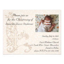 Invitation de baptême de photo de bébé
