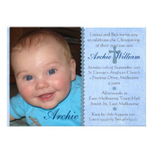 Invitation de baptême de photo de bébés - archie